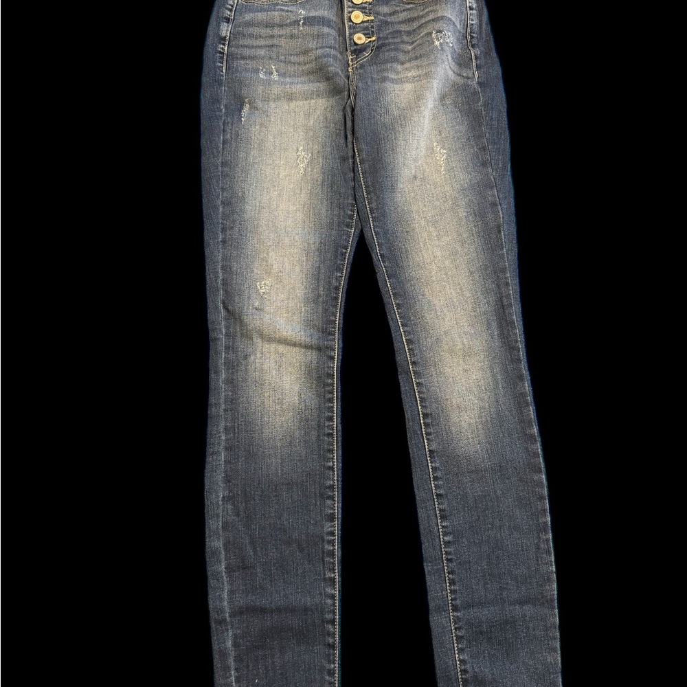 Kancan button fly super skinny high rise jeans size 5/27. NWT